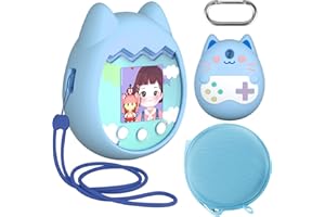 TOPSPEEDER Funda para Tamagotchi Pix, Funda de Silicona y Estuche Rígido Compatible con Tamagotchi Pix, Carcasa Protectora Antideslizante y Maletín de Transporte para Tamagotchi con Correa de Mano