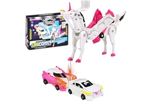 Goorder Jouets pour enfants de 3 à 8 ans, voiture licorne transformable, déformation automatique des connexions magnétiques, jouet éducatif, cadeau