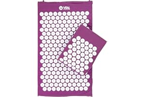 BODHI Vital Acupressure Spike Set | Acupressure Mat (74cm x 44cm) & Acupressure Head and Neck Pillow | Includes Bag | for Self Massage, Relaxation & Promote Blood Circulation (Purple)