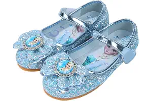 YOSICIL Zapatos de la Princesa Elsa niñas con Lentejuela Zapato de Disfraz Elsa Frozenn de Princesa Disfraz Sandalias Tacón Zapatos de Fiesta Halloween Cumpleaños