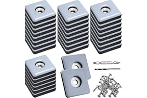 TXERFOLG 32 Pièces Patins en Téflon à Visser Ø 30mm Patins de Meubles Carré avec 32 vis en Acier Inoxydable 2 forets PTFE Patins Glisseurs pour Meubles pour Protection Efficace de Vos Meubles chaises sols