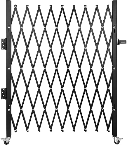 VEVOR Barrière Sécurité Extensible Pliante 1,7m X 1,26m - Clôture Escalier Acier Avec Cadenas