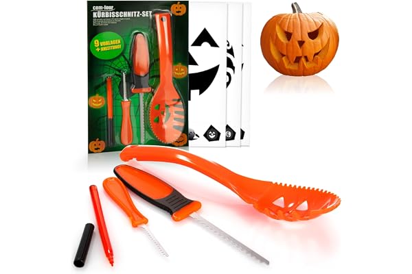 COM-FOUR® 13-delars pumpasnideri för Halloween, skärverktyg för urholkning