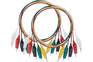 SubTack 10 Pcs Multimeter Test Leads With Small Crocodile Clips - Mini Alligator Jumper Wires for Electrical Testing - 12v Croc Extensions, Multicolored