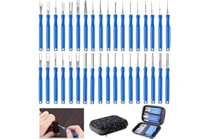 iKALULA 36 Stück Terminal Entfernung Auspinwerkzeug, kfz Werkzeug zum Entfernen, Auspinwerkzeug Kfz Set mit Box, Auto Entriegelungswerkzeug für Meisten Steckverbinder Terminal (Blau)