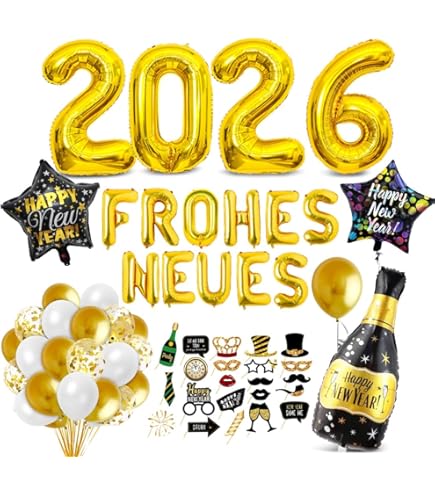 Oudejaarsavond Decoratie 2026 Happy New Year slinger, spiraal