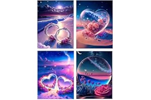 MytaYt 4 Stück Diamond Painting LiebeErwachsene Diamond Painting Liebe Set Liebediamant Painting Bilder Kinder Erwachsene Strand Diamonds Painting für Dekorationen 30x40cm