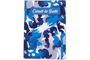Protège carnet de santé Adulte ou Enfant, Modèle Abstrait Bleu