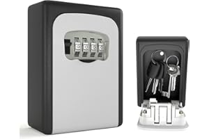 DIYGEEK Cassetta Chiavi con Codice, Cassetta di Sicurezza per Chiavi Impermeabile, Montata a Parete Key Box, Cassaforte per Chiavi da Esterno, per Casa, Ufficio, Garage, Scuola e Appartamento