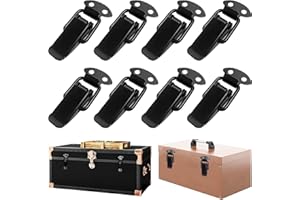 ORYIAH - 8 cierres de palanca de acero inoxidable para cajas, cierre de botón, cierre de presión para caja, caja de herramientas, cajón, armario (negro)