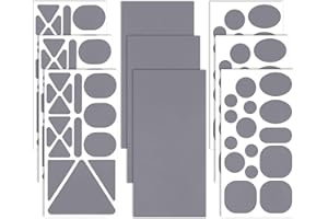 SYHOOD 9 Sheets 96 Pcs Nylon Repair Patches Self Adhesive Patch Different Size and Shapes Clothes Waterproof Lightweight Clothing Fabric Repair Patch for Down Jacket, Tent Clothes, Outerwear(Grey)