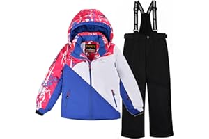 SMONTY Skianzug Kinder Schneeanzug Mädchen Wasserdicht Winddicht und Warm 2-tlg mit Kapuze 6-16 Jahre Outdoor Sport, Bergsteigen, Skifahren