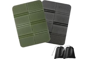 JYNVO 2 Pack Coussin de camping extérieur [Vert & Noir, Sac de Stockage] - Compact, Facile à Replier, pour Camping en Stade, Randonnée,tribunes,Coussin Chaise Portable