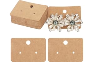 Giantree Lot de 100 présentoirs de boucles d'oreilles en papier kraft 4,5 x 3,2 cm