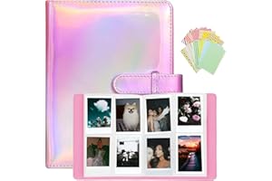 BOZILY Fotoalbum mit 256 Taschen +20 Aufkleber für Instax 3 Zoll Film, Fujifilm Instax Mini 11 9 8+ 8 90 70 26 25 7s 50s / Mini Link Drucker, Polaroid Snap PIC-300, Kodak Mini, HP Sprocket (Rosa)