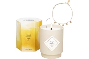 MY JOLIE CANDLE - Bougie Parfumée Monoï des Îles - Bijou Surprise Bracelet Or - Cadeau Femme Maman - Cire Naturelle Végétale - Parfum Français - Mèche Coton