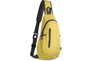 TITECOUGO Small Sling Bag Lightweight Crossbody Canvas Bag for Women Rucksack for Men Running Backpack Travel Chest Pack Shoulder Daypack for Gym Work Outdoor Hiking Sports Yellow