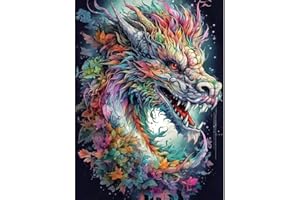 Wenfdrtr Drache Diamond Painting für Erwachsene-Drache Diamant Painting Bilder für Erwachsene, DIY Diamanten Painting Dragon, Runde Steine für Zuhause Dekor 30x40cm