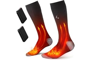UNBON Calcetín eléctrico para hombre y mujer, con 3 niveles de calefacción, calcetines calefactores recargables USB con batería de 4000 mAh, calentador térmico para esquí, ciclismo, moto caza
