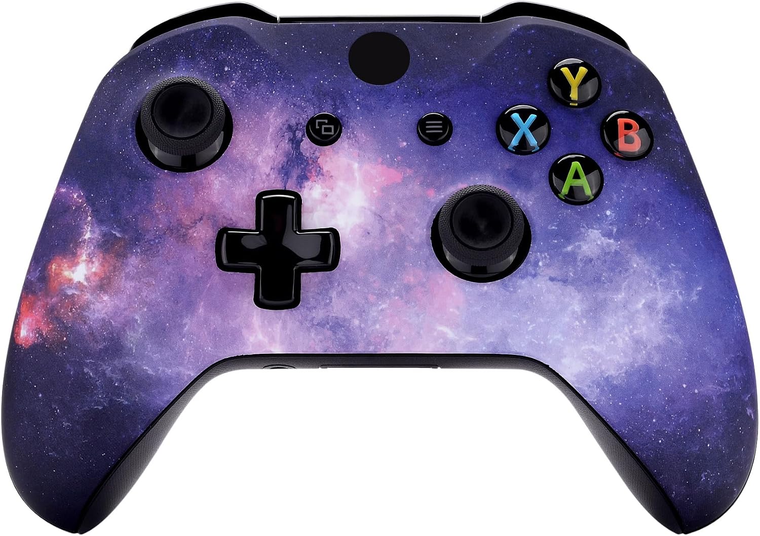 eXtremeRate Nubula Galaxy Faceplate Cover, Soft Touch Front Housing Shell Case, Comfortable Soft Grip Replacement Kit for Xbox One S & Xbox One X Controller
