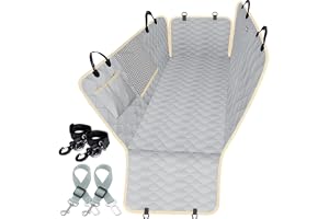 Lassie Dog Seat Covers for Cars Back Seat 100% Waterproof with Mesh Visual Window Durable Scratch Proof Nonslip Dog Car Hammock with Universal Size Dog Cover for Cars, Trucks & SUVs