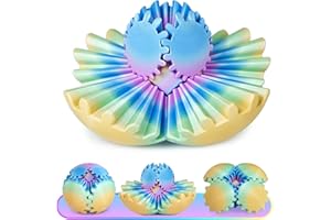 BALKWAN Multicoloured Gear Ball Fidget Toys 3D Printed Gear Sphere Stress Relief Cool Office Desk Toys GearSphere for Anxiety Relaxing Gift for Adults Kids Christmas Easter Birthday(Ocean Aurora,3.3")