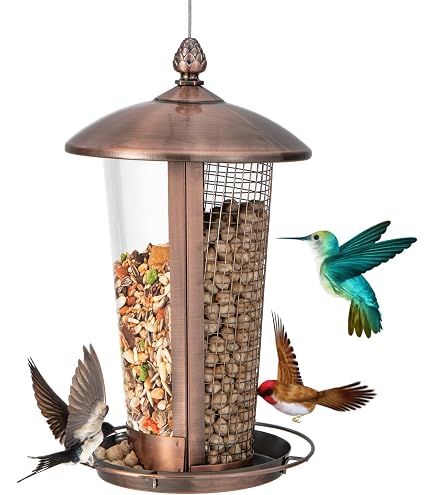 COSTWAY Mezenbolhouder – Hangend Vogelvoederstation Van Ijzer, 17x17x14 Cm, Voor Tuin, Balkon Of Terras