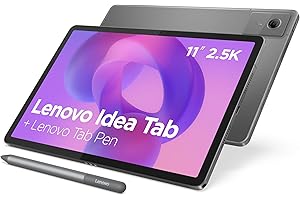 Lenovo Idea Tab - Tablette Tactile, IA intégrée 11'' 2.5K, 90Hz (MediaTek Dimensity 6300, 8Coeurs, RAM 8Go, UFS 2.2 128Go, Android 15, Wifi5 + Bluetooth) Tab Pen - Gris