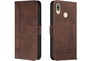 QIWEIQING Funda Compatible con Huawei Y6S, Funda Libro Protectora con Carcasa de TPU, Soporte Plegable, Ranura para Tarjeta, Funda de Cuero PU para Huawei Y6 2019 / Y6S Brown HX