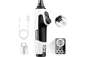 Casfuy Smarter Krallenschleifer für Hunde 6-Gang – 50% Mehr Leistung Krallenschleifer für Haustiere mit 2 LED-Leuchten, Superleise, Wiederaufladbare für Große, Mittelgroße und Kleine Hunde und Katzen