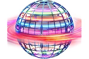 Hoofun Flying Orb Ball Toys - 2024 Hover Ball with RGB Lights, 360° Rotating Flying Spinner Mini Drone, Magic Boomerang Ball Toy, Cool Stuff Gifts for Kids Aged 6 7 8 9 10 11 12 Years(Blue)