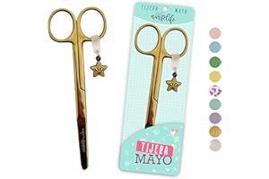 Nurse Life Tijeras Enfermeria Punta Recta - Ideal para Porta tijeras Enfermeras - Punta Redonda Profesional Enfermeria - Primeros Auxilios - Tijeras Mayo (Oro)