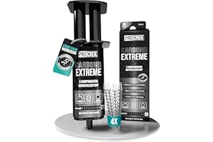 PROCREA® Karosseriekleber "Carbond Extreme" [inkl. 4x Mischern] Extra starker & schneller Hochleistungskleber in praktischer Spritze - Schwarzer 2K Kleber für Kunststoffe und vieles mehr