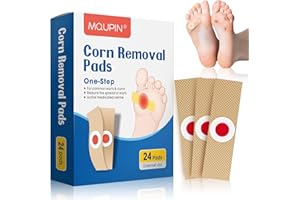 MQUPIN Corn Remover Pads, Wart Remover, Foot Corn Remover Patch, 24 Pcs Corn Removal Pads,Corn Plaster with Hole for Feet, Hand, Toe for Feet Care and Corn Removal Plasters Foot Care