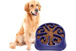 LEACOOLKEY Powolne karmienie dla dużych psów, nieprzywierająca maza, miska do nadmuchiwania, nietoksyczna, przyjazna dla środowiska, odporna na choke, duże miski dla psów (szafir)