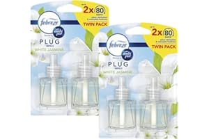 GENERIC Febreze Ambi Pur Plug-In Diffuser Refills - Odour Eliminator - Air Freshener Plug - Home Fragrance Oils White Jasmine 20ml - Box of 4