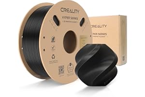 ‎CREALITY Creality PLA Filament,Hyper PLA 1.75mm Do Drukarek 3D: Zakres Drukowania 30 mm/s - 600 mm/s Hyper Flow Szybka Dokładność Wymiarowa +/- 0,02 mm for Drukarek 3D FDM, 1 kg Czarny