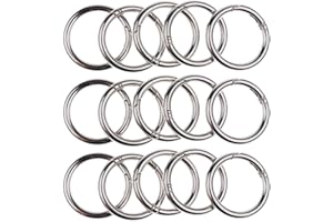 BluVast Karabiner Rund, Karabiner Ring, Karabiner Schlüsselanhänger, 30pc Runde Karabiner Ring Karabiner Snap Karabiner (Silber)