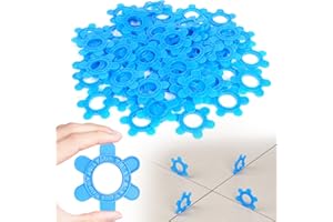 EONHANCE 200 PCS Hexagon Tile Spacers 6-in-1 Multisize Reusable Leveling Shims (1mm–5mm) Large Color-Coded Tile Clips for DIY & Pro Tiling Perfect for Floor, Wall, and Backsplash Installation (200Pcs(Blue))