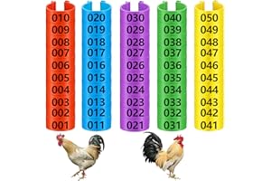 KEQAR 50 pièces de bracelets pour volaille, anneaux de jambe en plastique pour volaille, anneaux de jambe pour poussin, pour dindon, canard, oie (20 mm)