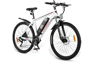 SAMEBIKE Ebike Bicicleta de Montaña de 26 Pulgadas, Bicicleta de Montaña Eléctrica para Adultos 36V 10AH, Bicicletas Eléctricas Hombres Mujeres I Shimano 7 Marchas I con Instrumento LCD