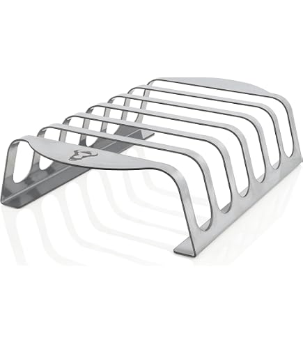 Accessoire Barbecue Support à Côtes Mocisa Taille S - Pour 4 Côtes - Acier Inoxydable 2mm - Lave-vaisselle - Fabriqué En Allemagne Support Nervuré Lave Vaisselle