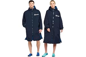 FREESPIRIT Waterproof Changing Robe For Adults - Fleece Lined, Hooded, Windproof, Oversized Unisex Thermal Changing Coat For Winter, Swimming & Outdoor Use