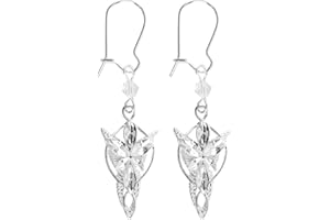 Cinereplicas Władca Pierścieni - Kolczyki Evenstar - 3,5 cm x 1,3 cm - Oficjalna licencja, 3.5* 1.3cm, laiton