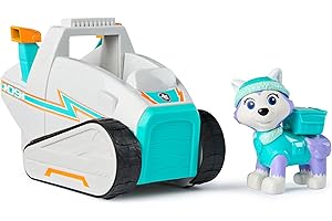 PAW PATROL - Everest-Figur mit Schneemobil-Rettungsfahrzeug, stabiles Basis-Fahrzeug (2025), authentisches Spielzeug zur Serie für Kinder ab 3 Jahren