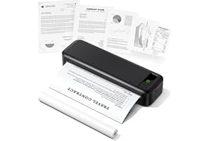 TATTMUSE A4 Portable Printer, Thermal Printer Compatible with iPhone/PC/USB, iOS/Android via Wireless Bluetooth, Contracts/Receipts/Documents Printing, Inkless Black and White Printing