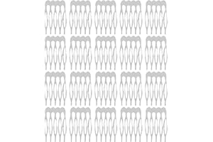 YOOSIT 20 Pack Bulk 5 10 Teeth Silver Metal Side Hair Combs Plain Blank Crafting DIY Wire Slide Combs Wedding Bridal Veil Combs Decorative Headpiece French Twist Updo Chignon Bun Clips (5 Teeth, Silver)