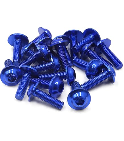 25pcs M6 Arancione Lega di Alluminio Esagonale Testa Moto