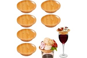 Sprießen 6 sztuk nakładek na kieliszki do wina i kiełbasy, kieliszki do wina Deska do wędlin, Naczynia do kieliszków do wina, talerze na drewniane kieliszki do wina, nakładki na kieliszki do wina