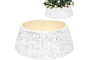 WEDHAPY Weihnachtsbaum-Rock, Weihnachtsbaum-Sockel, Weihnachtsbaum-Kragen, 71,1 cm, Glitzer-Baum-Kragen, glänzende Pailletten, Weihnachtsbaum-Rock, Ring, Korb-Abdeckung, Urlaub, Zuhause, Party, Weihnachtsbaum